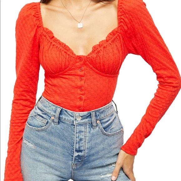 Free People Tops - Free People Ladybug Cropped Long-Sleeve Top NEW